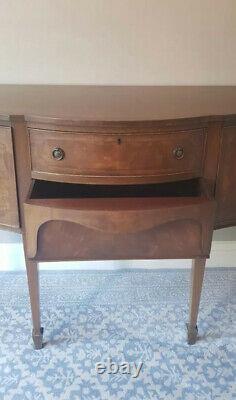 Antique Regency Bow Fronted Console Hallway Sideboard Bookcase Table Desk