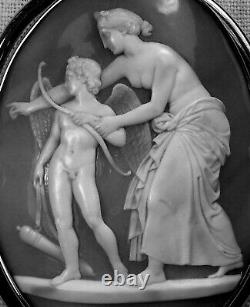 Antique Victorian Venus Teaching Cupid Shooting With His Bow Cameo Brooch, Layaw