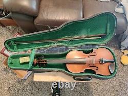 Antique Violin and Bow, beautiful one piece back in playable condition