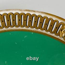 Antique c1868 Brown Westhead Moore & Co Plate + Bowl 22kt Gold Rope Twist Bow
