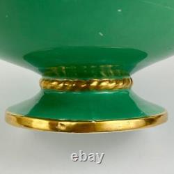 Antique c1868 Brown Westhead Moore & Co Plate + Bowl 22kt Gold Rope Twist Bow
