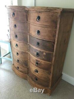 Antique solid wood chest of drawyers, Double bow front unique style
