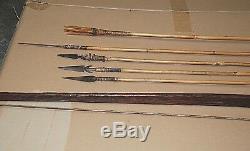 Archery Arrows Bow Papua New Guinea Steel Tip Bamboo Mid Century Handmade