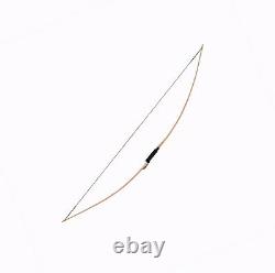 Archery Short Bow, Wooden Primitive Flatbow, Traditional Ash Self Bow 60 inch