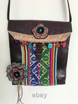 Art to Wear Connection Handmade by Peruvians Hands Handbag Leather Boho Country
