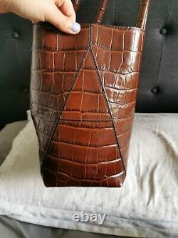 Aspinal of London tote bag -RRP£650 large/ leather deep Shine brown Soft Croc