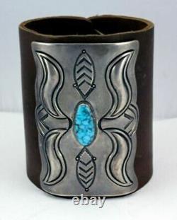 Austin Wilson Ketoh Vintage Navajo Turquoise Silver Bow Guard Signed