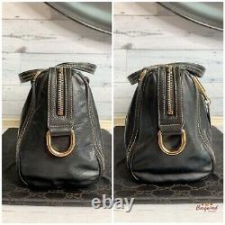 Authentic Gucci Vintage Black Calfskin Leather Duchessa Small Boston Bag 181487