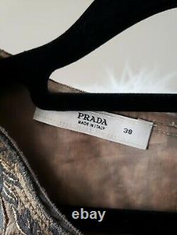 Authentic Prada Runway Dress Gold Jacquard Size 38 $3100