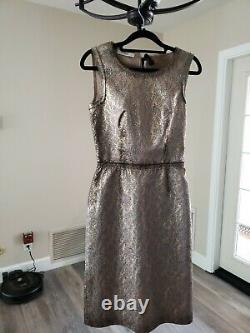 Authentic Prada Runway Dress Gold Jacquard Size 38 $3100