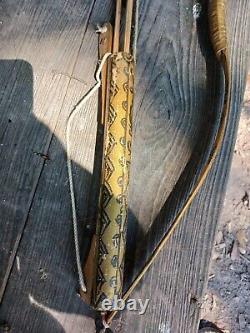 Awesome Vintage Oriental Asian Bow And Arrows Handmade One Arrow Youth Bow