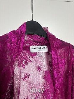 BALENCIAGA Red French Lace Blouse Size 36, Never Worn
