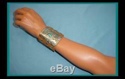 BEAUTIFUL Hand Made TURQUOISE & STERLING SILVER KETOH Bow Guard BRACELET
