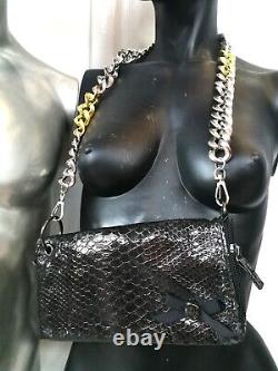 Bag hand handle vintage brand luxury fashion handbag party faux leather snake by