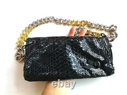 Bag hand handle vintage brand luxury fashion handbag party faux leather snake by
