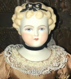Beautiful 15 Artist Parian Doll Blonde Curls with Bow Gerald La Motte 1959 WOW