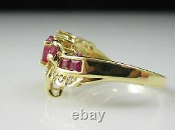 Beautiful 2Ct Oval Red Ruby Bow Women's Engagement Ring 14K Yellow Gold Finish