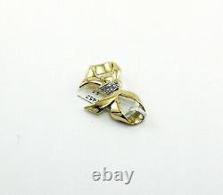 Beautiful Diamond Accented Bow Slide 14k Yellow Gold Handmade Pendant Nib # 590