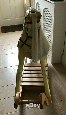 Beautiful Traditional Wooden Vintage Rocking Horse on Bow Rocker Hand Made