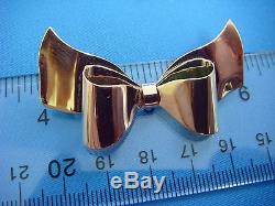 Beautiful Victorian 14k Rose And Yellow Gold Bow Brooch, 7.2 Grams