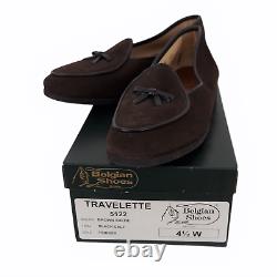 Belgian Shoes Brown Suede Travelette Loafers Bow Sz 6 Wide READ DESCRIPTION