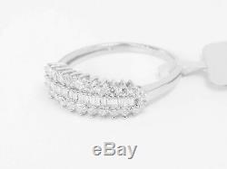 Birthday Classic Bow 14K White Gold Natural Baguette and Round Diamonds Ring