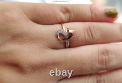 Bow Promise Fine Anniversary Ring 14k Yellow Gold Natural Diamond No Stone