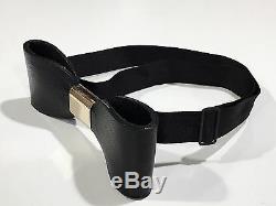 Bow Tie Leather Black And Gold Metal Knot Handmade By Squaretrapny. Com