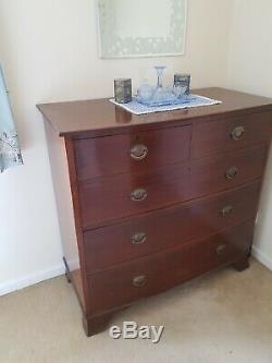 Bow fronted antique chest of drawers