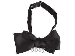 Brioni men's bow tie tied black 100% silk Hand Made in Italy