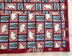 CAPTURE THE MOMENT HANDMADE WALLHANGING QUILT 32x32 Blue Burgundy Beige Bow Tie