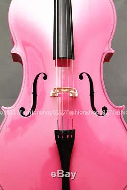 CLASSIC 4/4 SIZE Pink CELLO HANDMADE QUALITY WITH AND BOW AND ROSIN