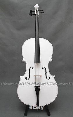 CLASSIC 4/4 SIZE White CELLO HANDMADE QUALITY WITH AND BOW AND ROSIN