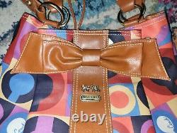 COACH purse Madison Graphic op Art Hobo shoulder bag with Bow