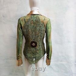 Casual jacket woman fashion autumn spring italian brand embroidered green beads