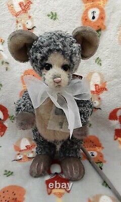 Charlie Bears Neat With Tags, Mohair Mouse, 2017 Rtd/sold Out, Stand/sit, 10 Tall