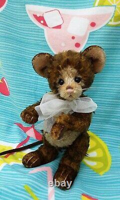 Charlie Bears Tidy With Tag, Certificate & Bag, Mohair, Mouse, Retired, 10 Stand/sit