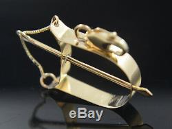 Charm Bracelet Ochosi Bow Yoruba Protection Bad Eye 14k Real solid Gold
