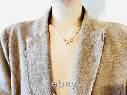 Christian Dior Vintage 1970s Knot Bow Swarovski Crystals Pendant Necklace, Gold