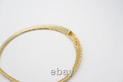 Christian Dior Vintage 1980s Omega Ribbed Interlock Crystal Collar Necklace Gold