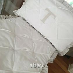 Cotbed Bedding Quilt +Teething Rail Cover Ruffles and Bows Handmade Cot Bedding