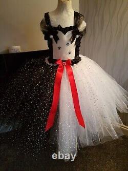 Cruella 101 Dalmation handmade luxury sparkle tutu dress Girls
