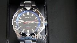 DOXA CERAMICA SHARK 300 D127S BOW divers automatic watch black blue case 44mm