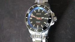 DOXA CERAMICA SHARK 300 D127S BOW divers automatic watch black blue case 44mm