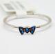 Dainty 14k White Gold Blue Sapphire Ribbon Butterfly Promise Sweetheart Ring