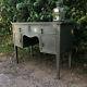 Dark Grey Vintage Country Bow Fronted Writing Desk / Dressing Table / Sideboard