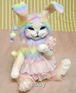 DarlingArtist handmade bunny, rabbit OOAK stuffed bunny by Fashion Teddy Bears