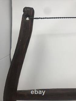 Early Antique Hand Made Bow Saw. Estimated Early 1900's
