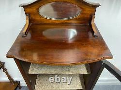 Edwardian Mahogany Bow Fronted display Cabinet With Mirror Back