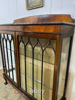 Elegant Victorian Glass Bow Fronted Display Cabinet